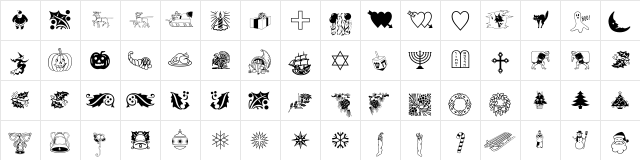 HolidayPi BT Regular Character Map