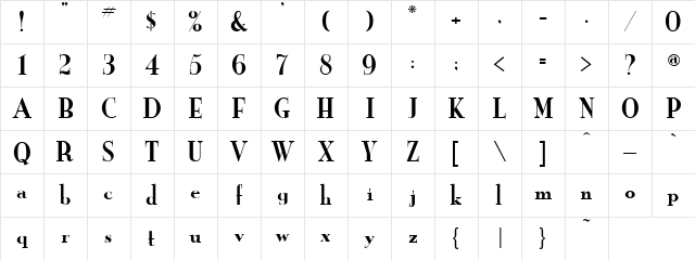 New Yorker Regular Character Map
