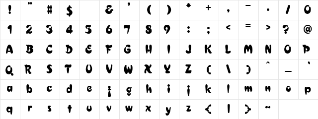 Croissant Regular Character Map