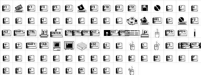 Carr Keys Regular Character Map