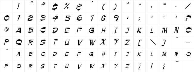 Paintbrush Regular Character Map Paintbrush Regular Character Map