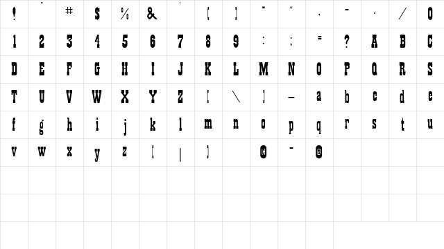 TumbleweedExpandedSSK Regular Character Map