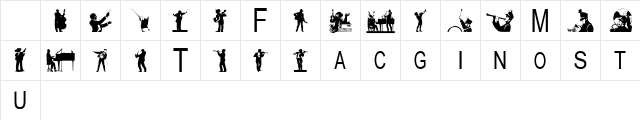 TungFont Musician Regular Character Map TungFont Musician Regular Character Map