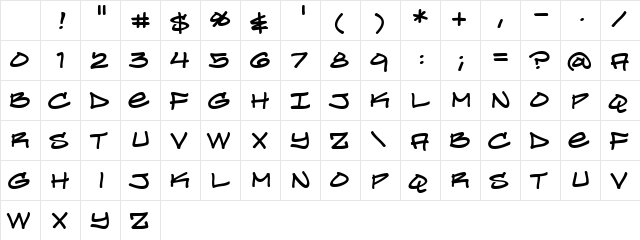 Turntablz BB Regular Character Map Turntablz BB Regular Character Map