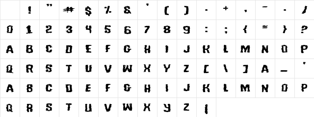 Tussle Expanded Character Map Tussle Expanded Character Map