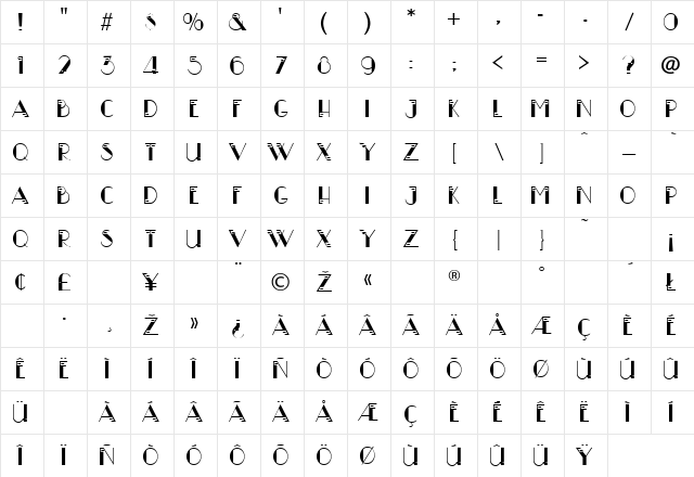 Twinkle Toes Regular Character Map