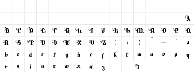 Tyrfing Demo Regular Character Map