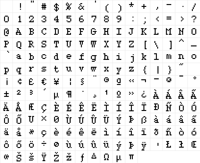 type 07_56 Regular Character Map type 07_56 Regular Character Map