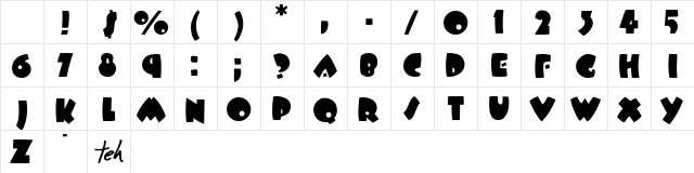 BeesWax Regular Character Map