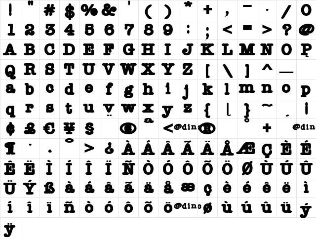 TypeToyNight Regular Character Map