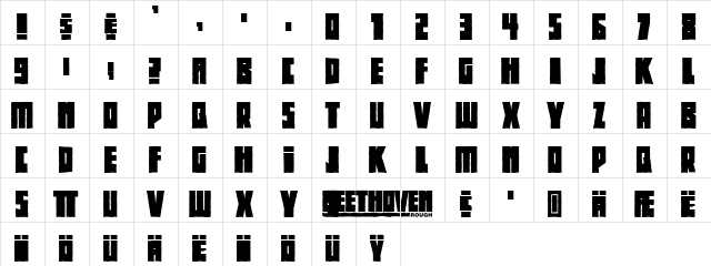 BeethovenRough Regular Character Map BeethovenRough Regular Character Map