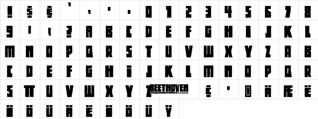 BeethovenRougher Regular Character Map