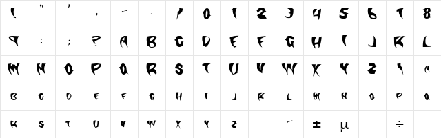 Klingon Regular Character Map