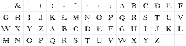 Beffle Medium Character Map