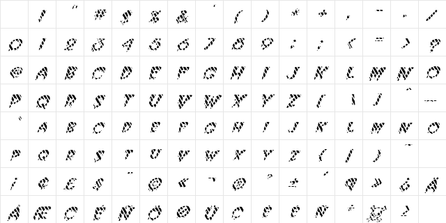 FZ UNIQUE 10 STRIPED ITALIC Normal Character Map