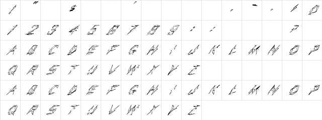 FZ UNIQUE 19 HOLLOW ITALIC Normal Character Map
