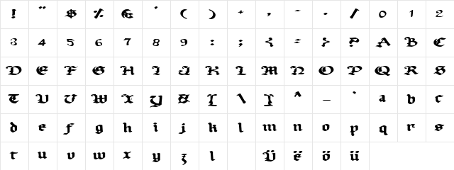 Uberh￿ Expanded Expanded Character Map