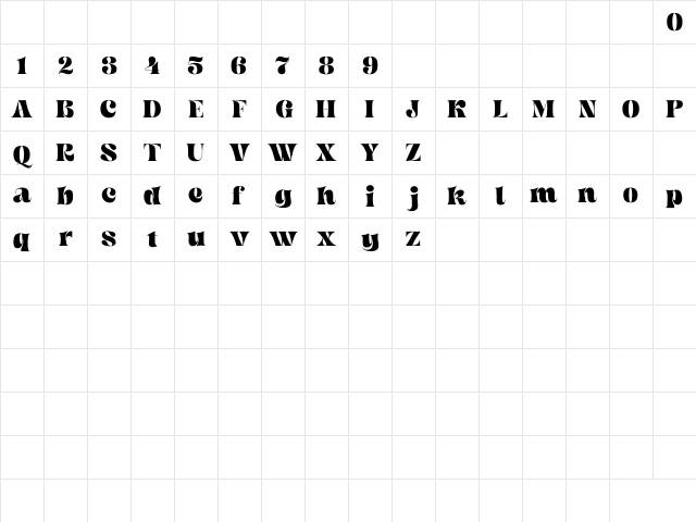 Begild Regular Character Map