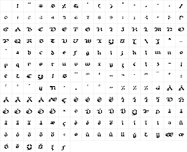 Uberh Lazar Expanded Lazar Expanded Character Map Uberh Lazar Expanded Lazar Expanded Character Map