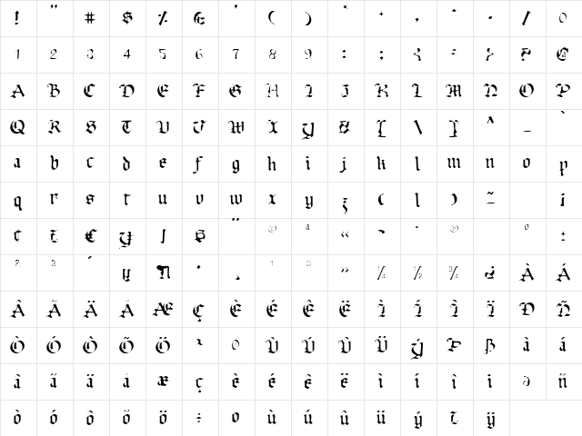 Uberh￿ Light Light Character Map