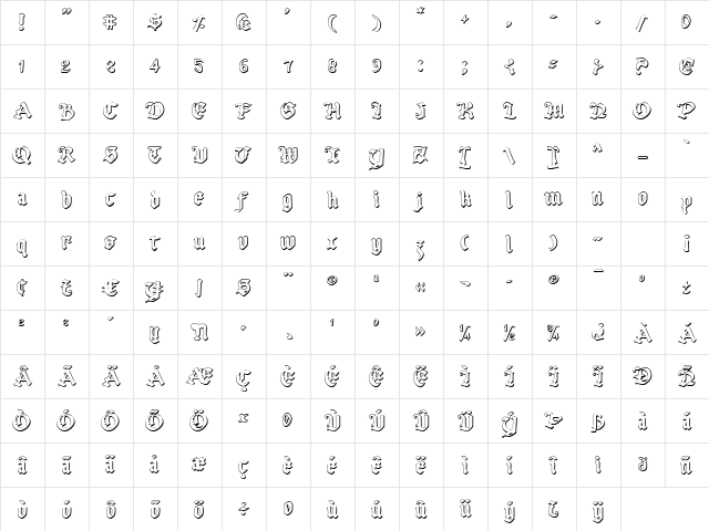 Uberh￿ Outline Outline Character Map