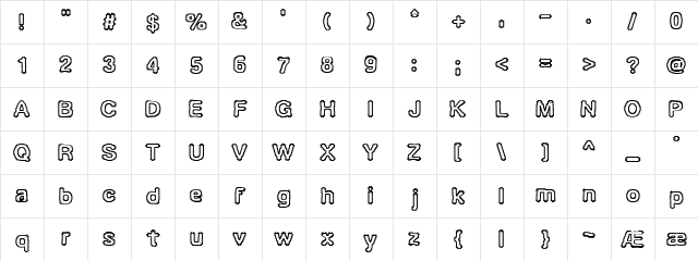 Ubiquity (BRK) Regular Character Map
