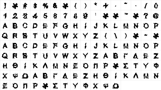 UGLY LOVER Regular Character Map