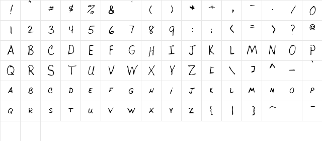 Ulster Regular Character Map