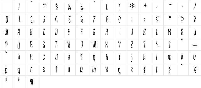 Belch Medium Character Map