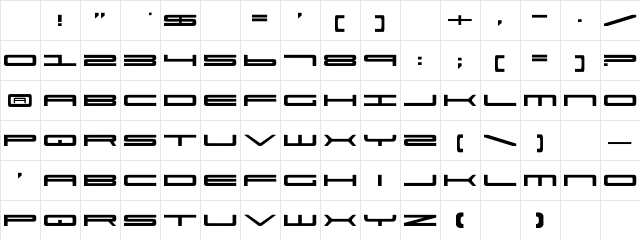 Ultra 911 Regular Character Map Ultra 911 Regular Character Map