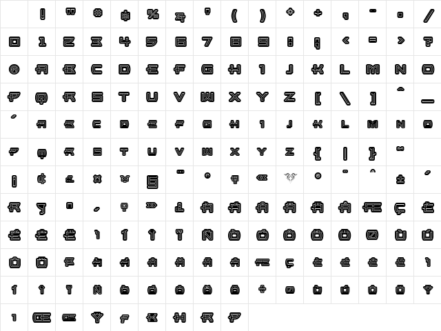 UltraBronzo Inline Character Map UltraBronzo Inline Character Map