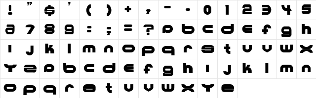 Ultraworld Regular Character Map