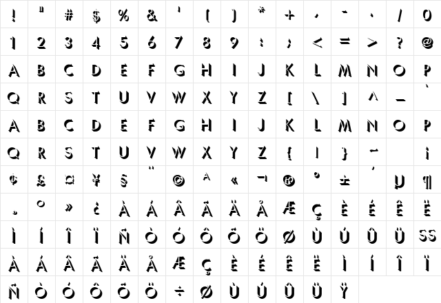 Umbra Regular Character Map Umbra Regular Character Map