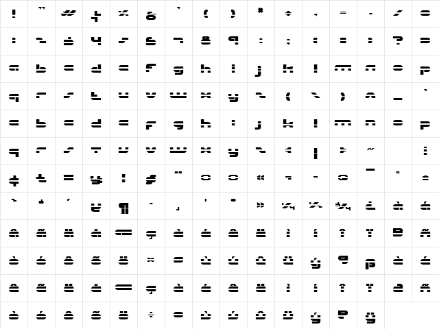 uni-sol laser laser Character Map