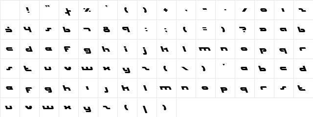 uni-sol left left Character Map