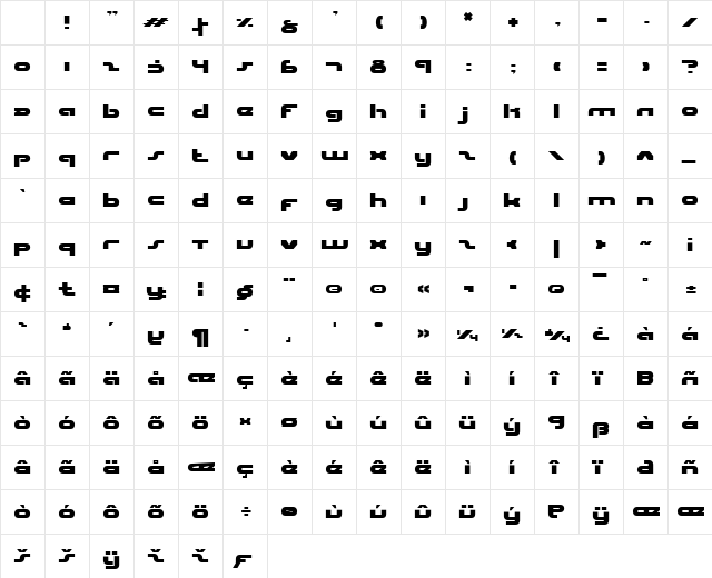 uni-sol Normal Character Map uni-sol Normal Character Map