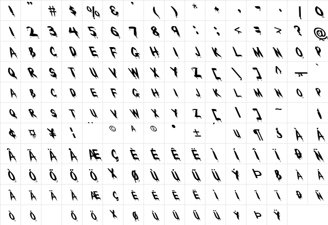 UNIQUE29-LEFTYHU Normal A Character Map UNIQUE29-LEFTYHU Normal A Character Map
