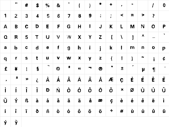 Unisketch_limited Bold Character Map Unisketch_limited Bold Character Map
