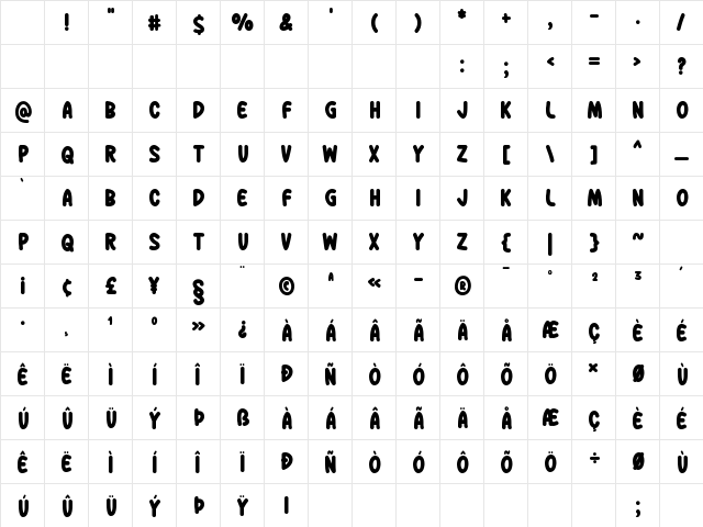 Bell Ring Regular Character Map Bell Ring Regular Character Map