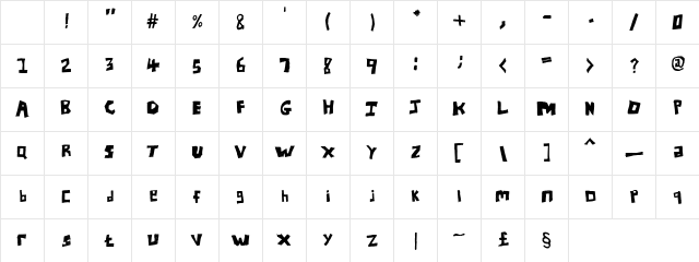 UNLtd Bold Character Map