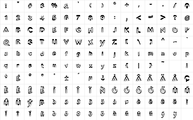 Unsight Regular Character Map
