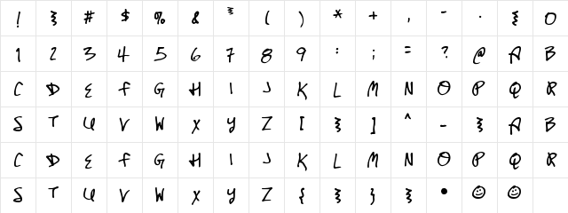 Untitled Regular Character Map