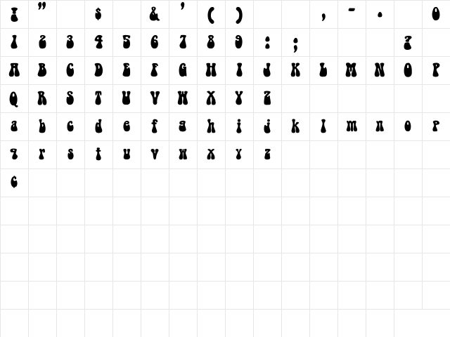 BellBottom Regular Character Map