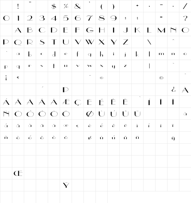 UppEa Ex Regular Character Map UppEa Ex Regular Character Map