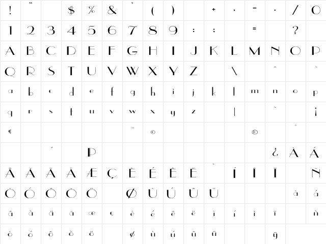 UppEa Wd Regular Character Map