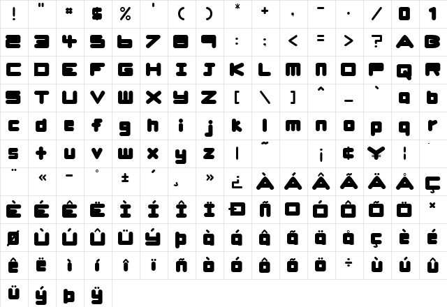 UrsaBrushSans Regular Character Map