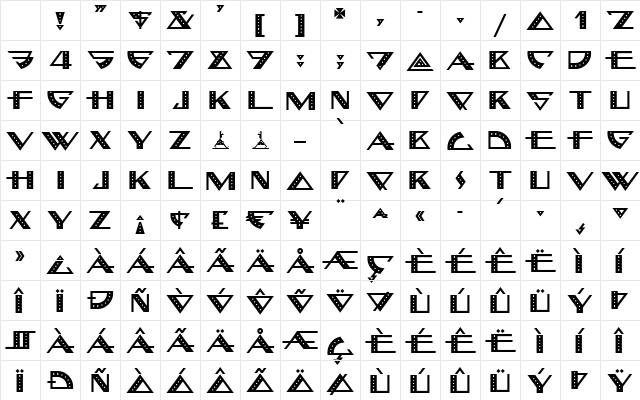 BellhopNF Regular Character Map BellhopNF Regular Character Map