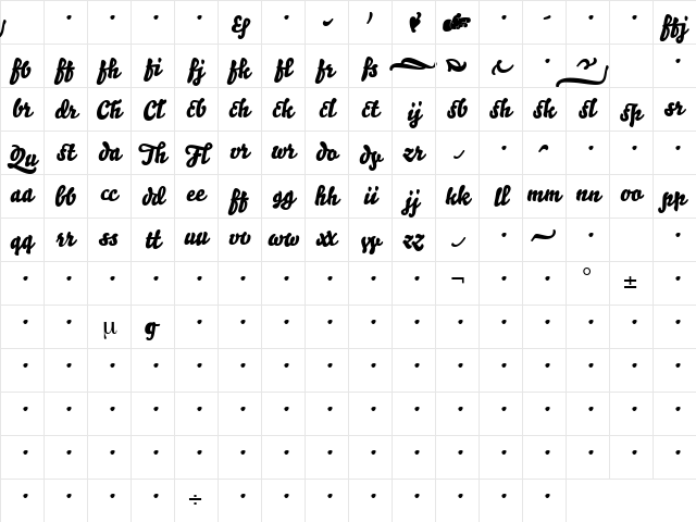 Bello Script Ligatures Regular Character Map Bello Script Ligatures Regular Character Map