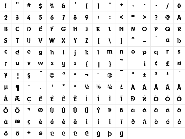 URWDyanaSteAltDMed Regular Character Map URWDyanaSteAltDMed Regular Character Map