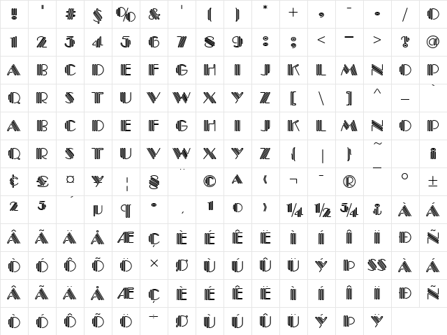 URWPictetD Regular Character Map URWPictetD Regular Character Map